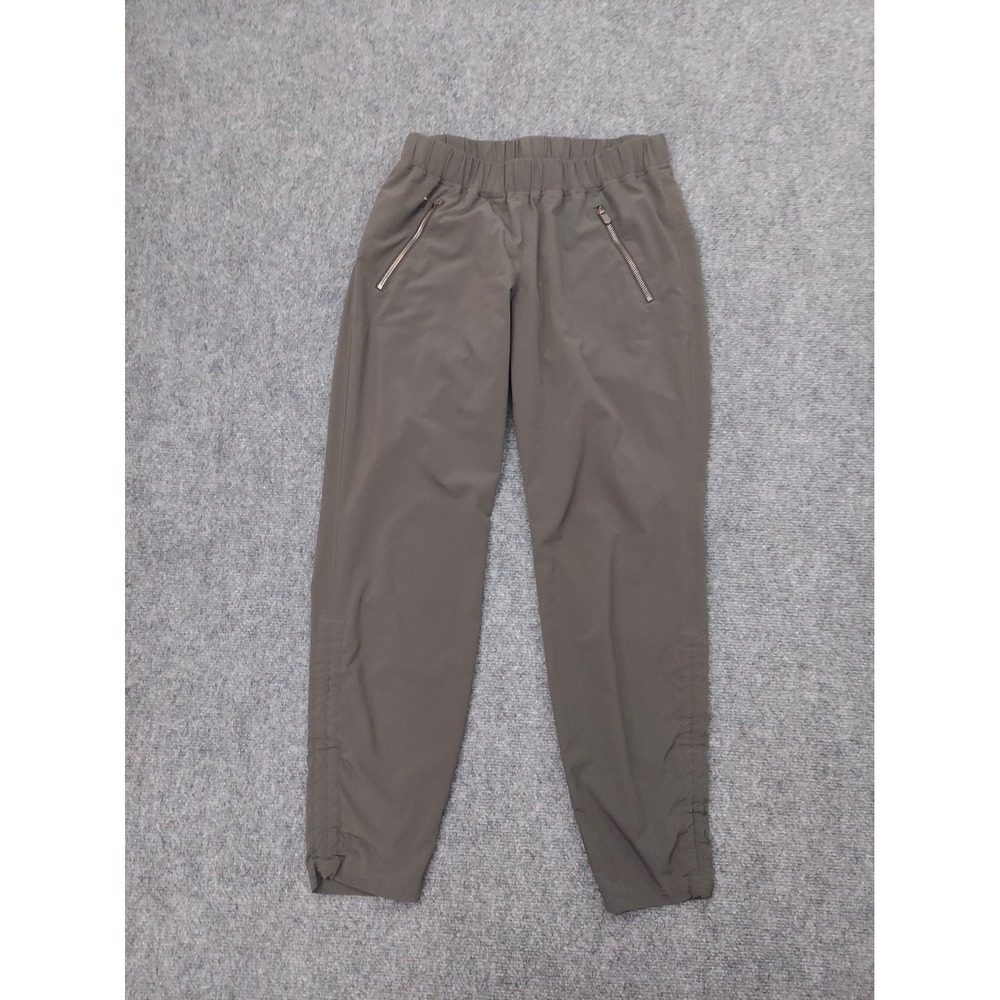 Athleta Jogger Pants Womens 4 Gray Zip Pockets Pull On Athletic Hiking Travel